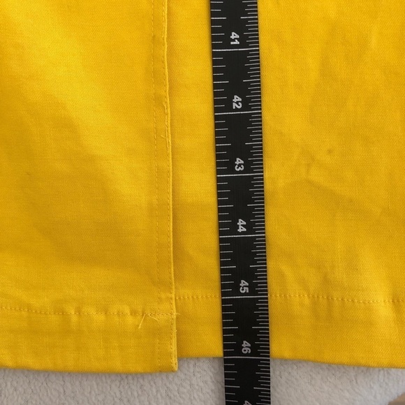 A.L.C. Linen Walker Ruffle Midi Wrap Dress. Yellow. Size 2 - Picture 13 of 16